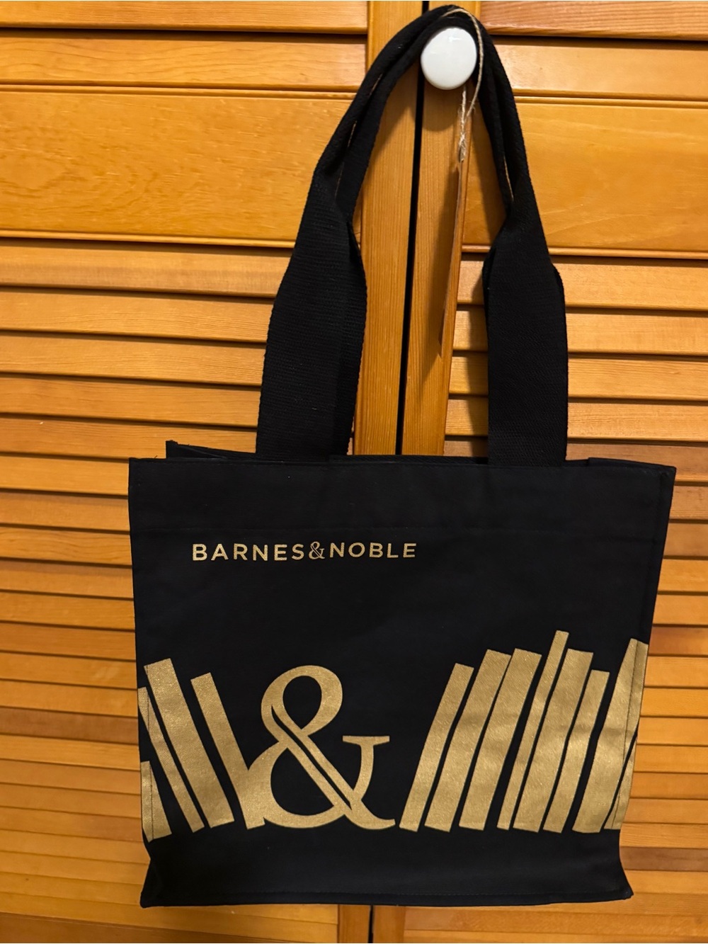 Barnes & Noble Black and Gold Ampersand Canvas Tote, NWT